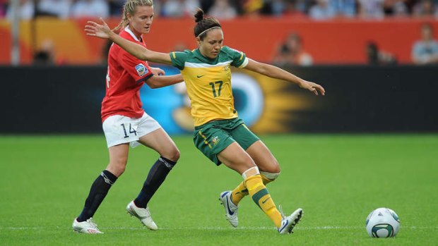 Indigenous role model: Kyah Simon at the World Cup.