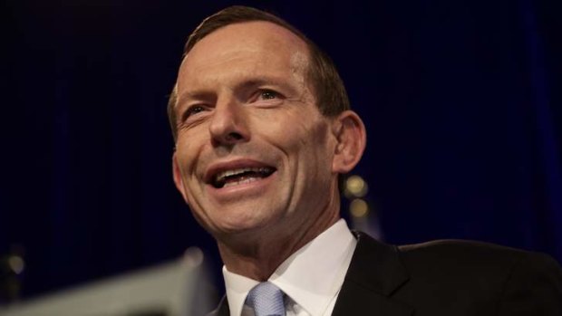 Tony Abbott during the Coalition official election night function.