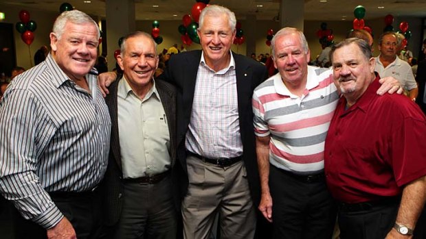 Records proud ... Rabbitohs legends gather at a lunch at South Sydney Leagues Club to commemorate the club's most capped players.