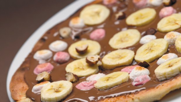 Max Brenner's chocolate pizza ... worth lining up for.