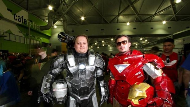 Radley Osborn dressed as War Machine and Ryan Goodwin dressed as Iron Man