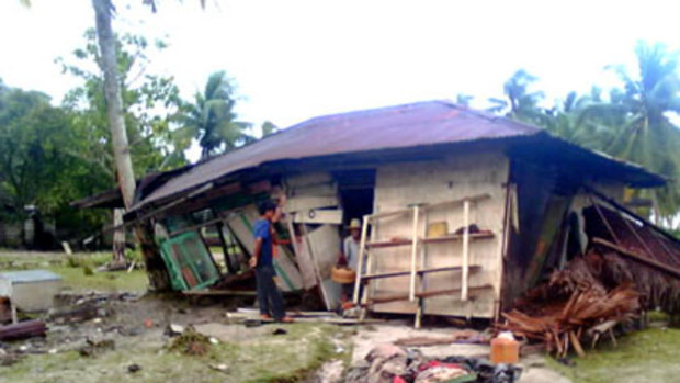 Tsunami ravaged North Pagai Pagai Utara, one of the Mentawai islands.