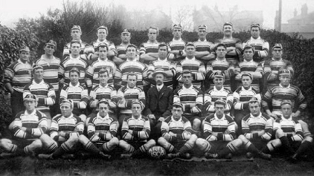 The 1908 Kangaroos side which contained players who later served Australia in World War I.