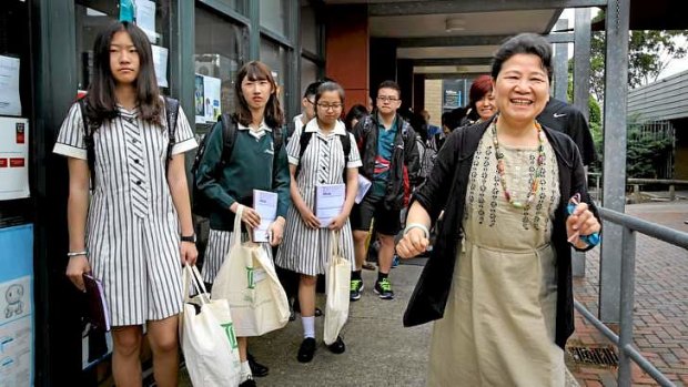 International students get their bearings at Doncaster Secondary College on Wednesday.