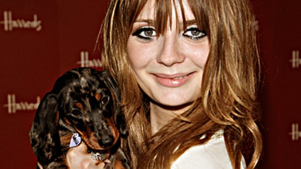 Body issues ... Mischa Barton cuddles a puppy in the Harrod's pets department last month.