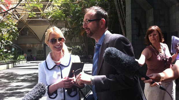 Councillor Hajnal Black and husband Sean Black leave court today.