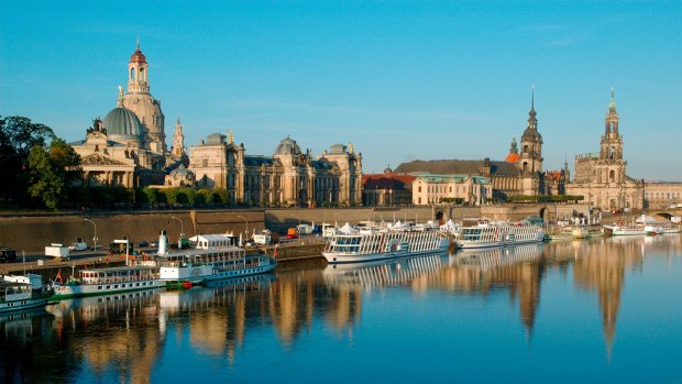 Capital of Saxony: Dresden on the Elbe River.