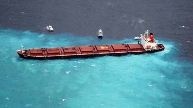 The Shen Neng ran aground about 70 kilometres east of Great Keppel Island.