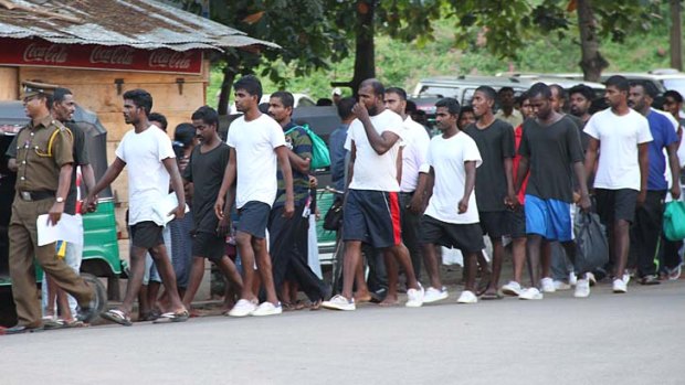 Returned Sri Lankans in Negombo.