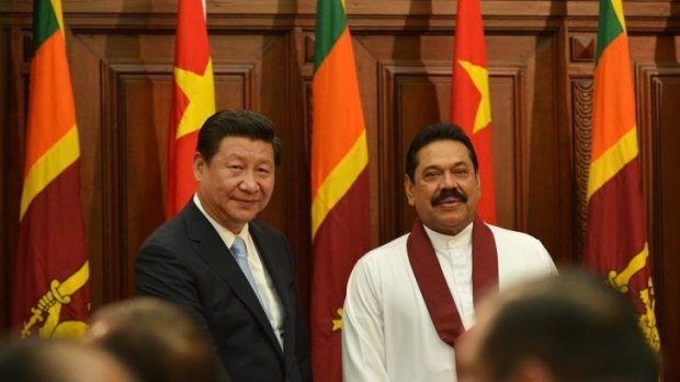 Support: Chinese President Xi Jinping has won approval from Sri Lankan President Mahinda Rajapakse on creating a modern 'Silk Road'.