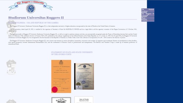 The website of The Ruggero II University. 