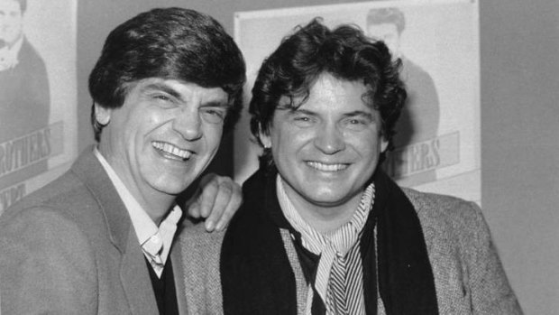 Band of brothers: A newly reunited Phil and Don Everly in New York in 1984. Photo: AFP