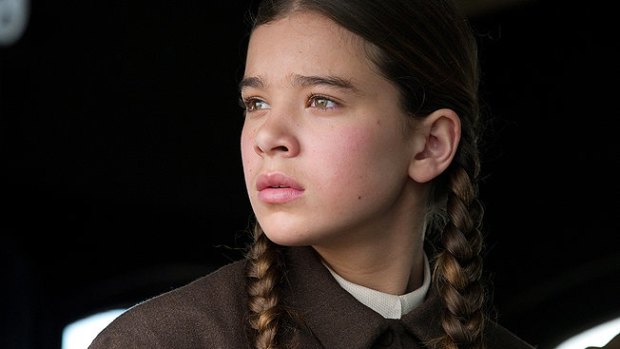 Get a grit, girl: As Hattie Ross, a 14-year old farm girl bent on revenge, actress Hailee Steinfeld steals much of the film from star Jeff Bridges in the Coen Brothers unremarkable remake of True Grit.