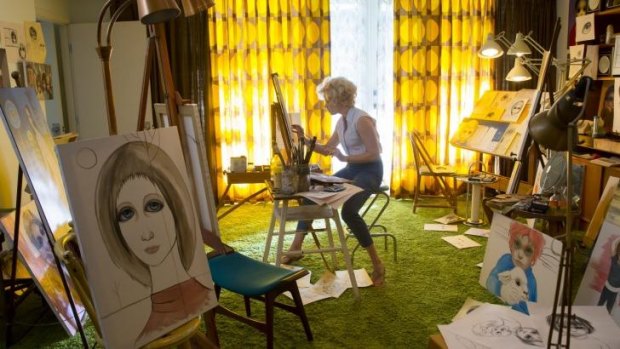 Princess in the tower: Amy Adams as Margaret Keane, painting her heart out in <i>Big Eyes</i>.