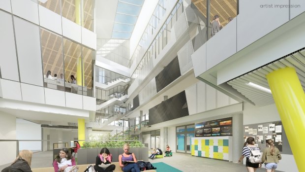 An artists impression of the new high school for Prahran