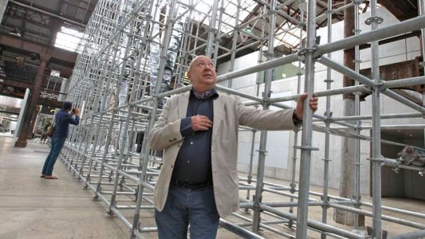 French artist Christian Boltanski pictured with his installation called Chance, at Carriageworks as part of he Sydney Festival photographs.