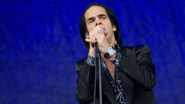 Nick Cave performs with the band Nick Cave and the Bad Seeds.