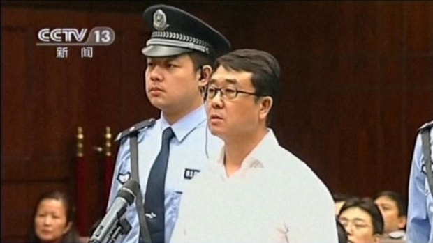 In this video image taken from CCTV, Wang Lijun speaks during his trial at the Chengdu Intermediate People's Court in Chengdu.