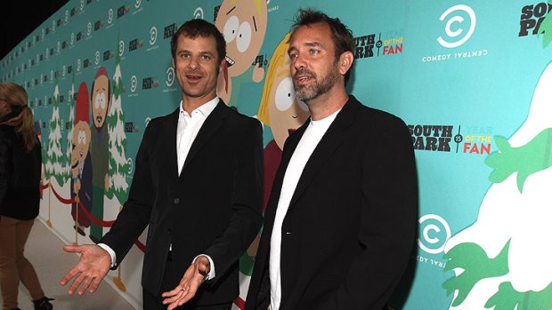 Matt Stone and Trey Parker at South Park's 15th anniversary party.