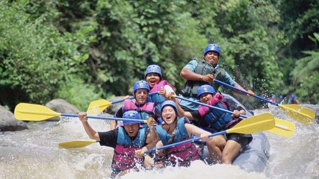 Rafting on the Ayung River.
