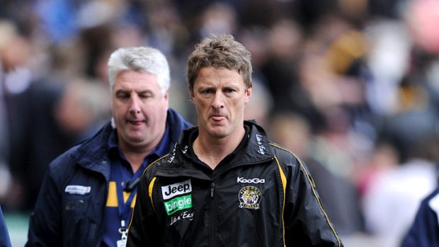 Sour grapes? Richmond coach Damian Hardwick blames the umpires for his club's loss to West Coast on Sunday.