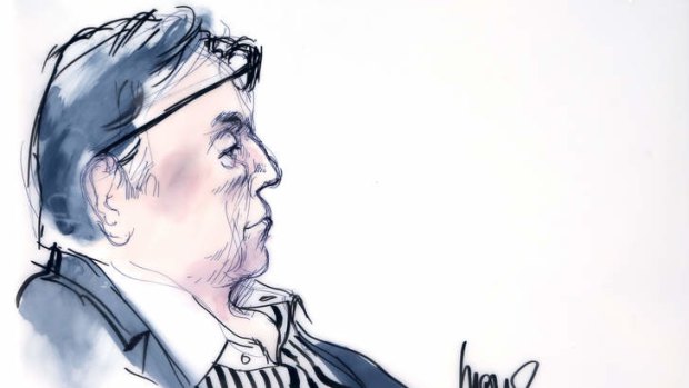 Los Angeles Clippers co-owner Donald Sterling is seen in court in this courtroom sketch in Los Angeles, California, July 8, 2014. Sterling on Tuesday sparred with his estranged wife's attorney at a trial over the $2 billion sale of the NBA franchise.