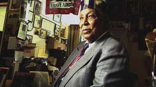 Ernest C. Withers in his studio in Memphis, 2002.