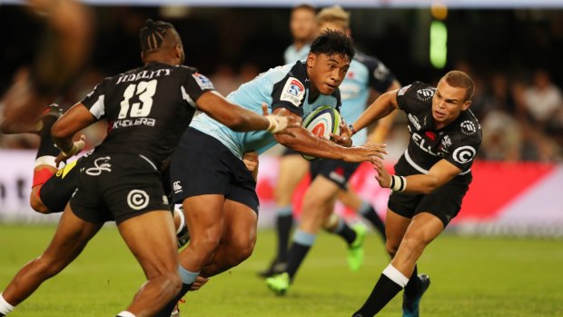 Killer: Irae Simone's error that resulted in a Sharks try was the fatal blow to the Waratahs in Durban.