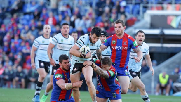 Victors: the Sharks were too good for Newcastle but the hometown reporters were far more interested in the vanquished Knights.