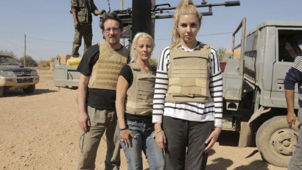 War zone: Andrew Jackson, Kim Vuga and Nicole Judge after their close call with Islamic State.
