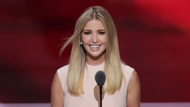 Ivanka Trump at the Republican National Convention, sporting a dress from her label.