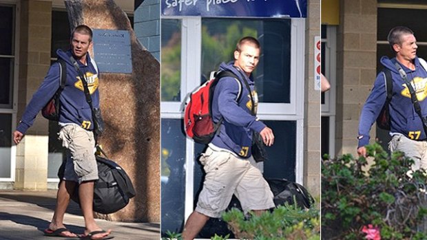 Ben Cousins at the Esperance police station where we was charged with drug posession last month. Photos: Esperance Express