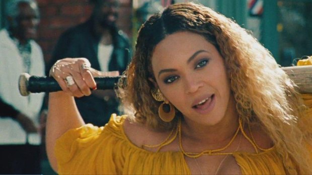 Fearless and in control: Beyonce in <i>Hold Up</i>, from her new album <i>Lemonade</i>.
