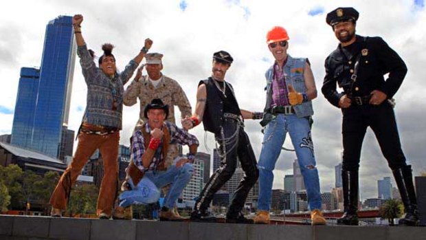 The Village People in Melbourne: Felipe Rose, Alex Briley, Jeff Olson, Eric Anzalone, David Hodo and Ray Simpson.