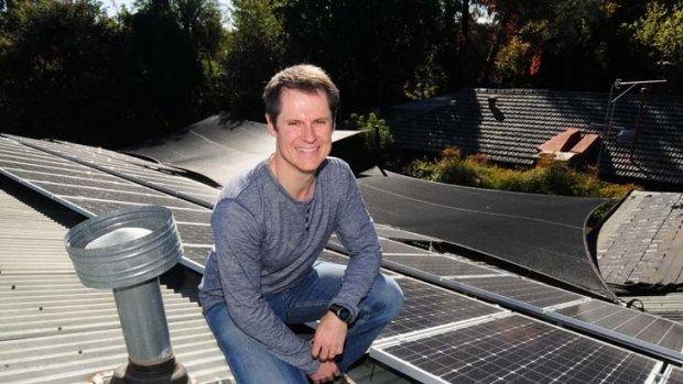 Dubbo Mayor Matthew Dickerson with his solar panels.