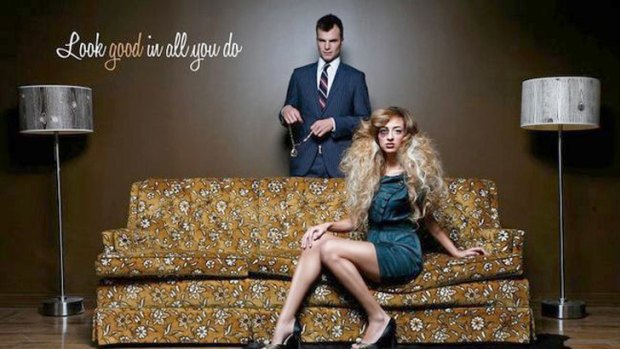 Bad look ... Fluid hair salon's controversial ad campaign.