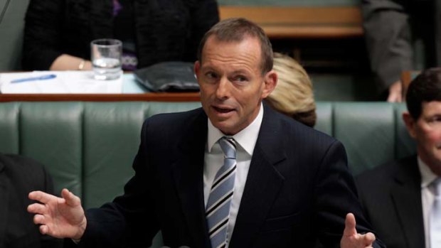 "Utterly false" ... Tony Abbott rejects claims the Peter Slipper scandal was a "stitch up".