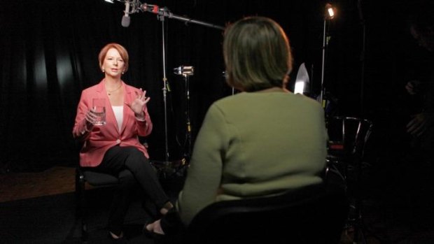 Julia Gillard is interviewed by Sarah Ferguson for <i>The Killing Season</i>.
