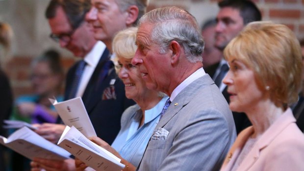 Prince Charles and Camilla attend a service at St George's Cathedral.