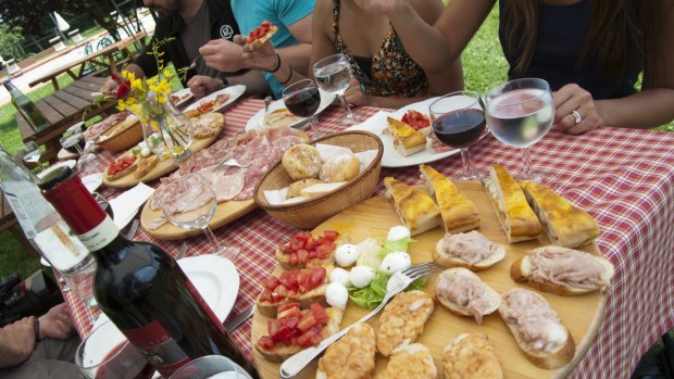 Tables groaning with home-grown produce feed appetites made sharp by sunshine and hill work.