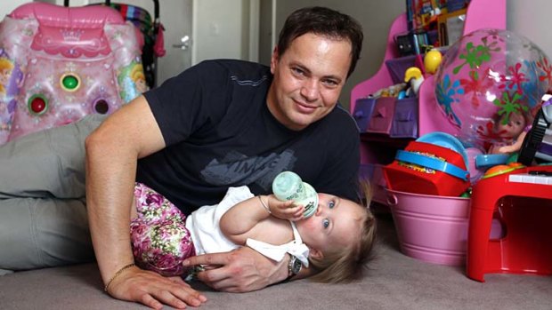 Content &#8230; Mark Bosnich at home with daughter, Allegra.
