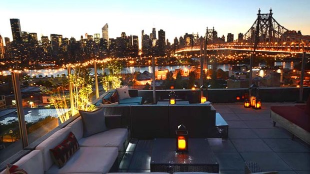 The high life: Rooftop view at The Z Hotel in Queens.