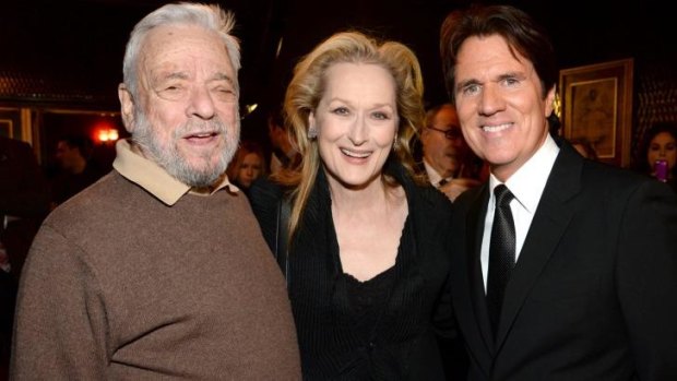 Stephen Sondheim, Meryl Streep and director Rob Marshall attend the world premiere of <i>Into the Woods</i> on December 8 in New York City.  