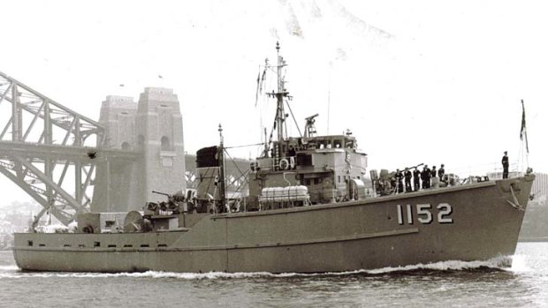 The minesweeper HMAS Teal.