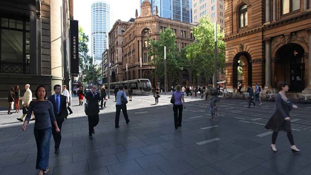 George Street transformed ... the City of Sydney's plans for a pedestrian mall on the busy thoroughfare.