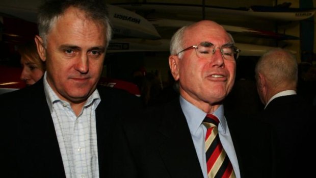 Then environment minister, Malcolm Turnbull with then prime minister, John Howard, in 2007.