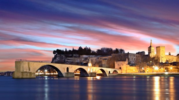 The City of Avignon and river Rhone, Provence, France.
