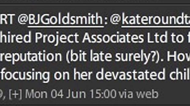 Angry tweet ... Ben Goldsmith hit out at his wife on Twitter.