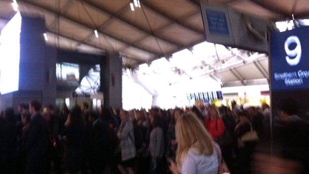 The crush was even worse at Southern Cross station this morning.