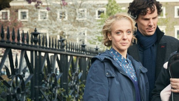 Holmes has some difficulty adapting to the presence of a small human in the lives of Watson and his wife Mary (Amanda Abbington).